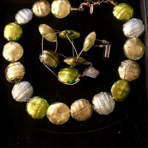 LE Perle Murano glass necklace and bracelet set